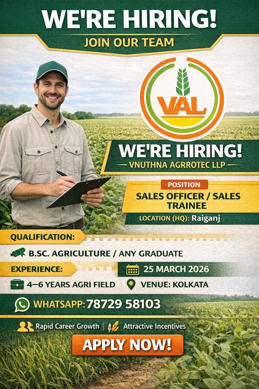 Agriculture job