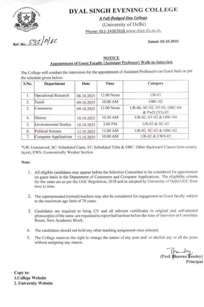 Faculty recrutment