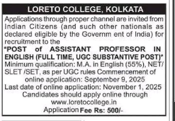 Recruitment for English subject