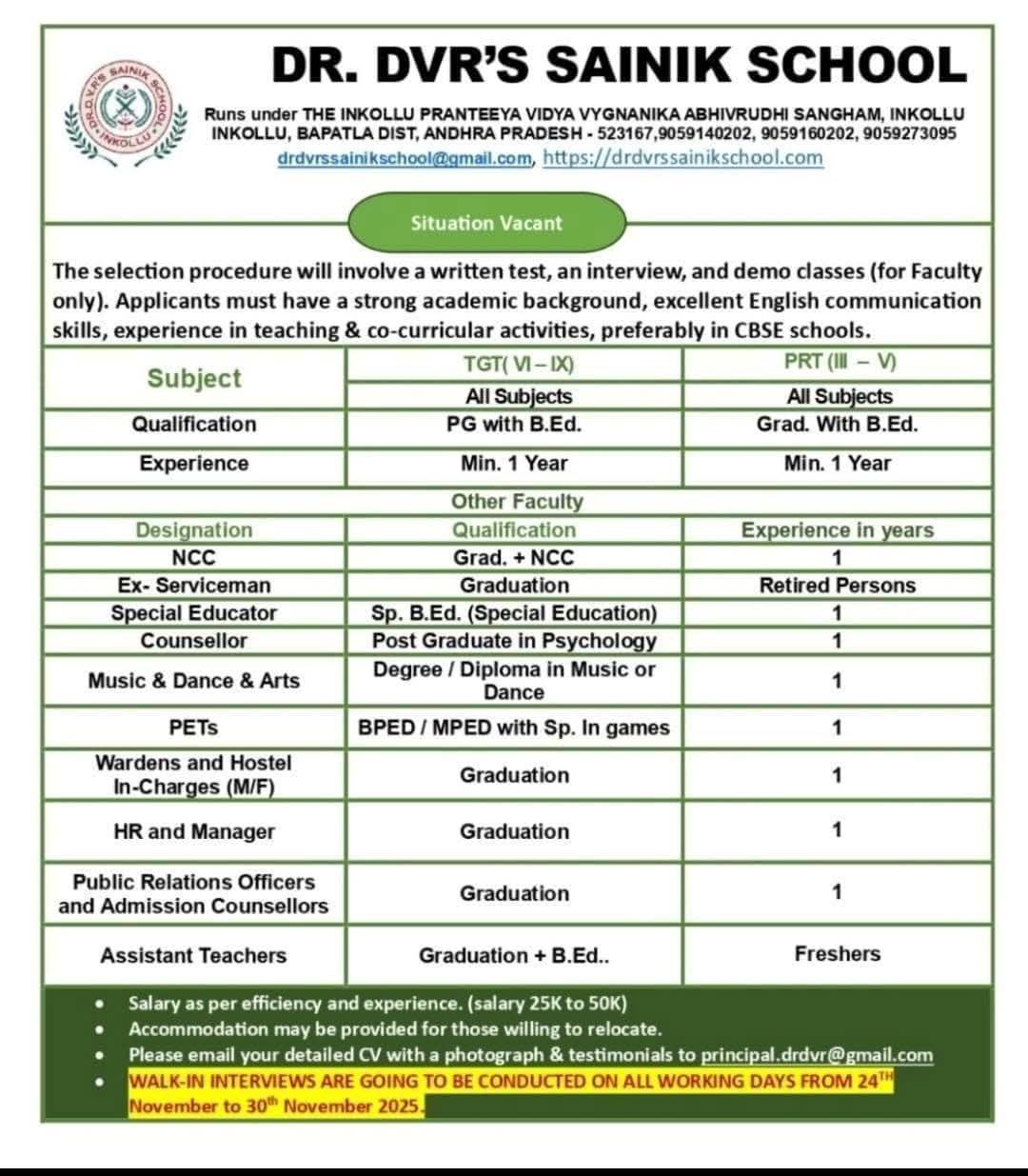 School Teaching position