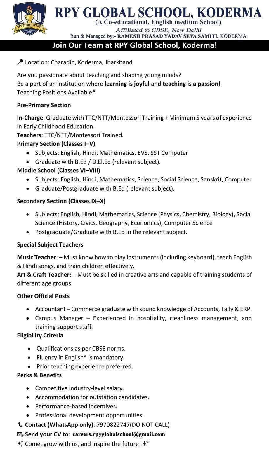 School Teaching position
