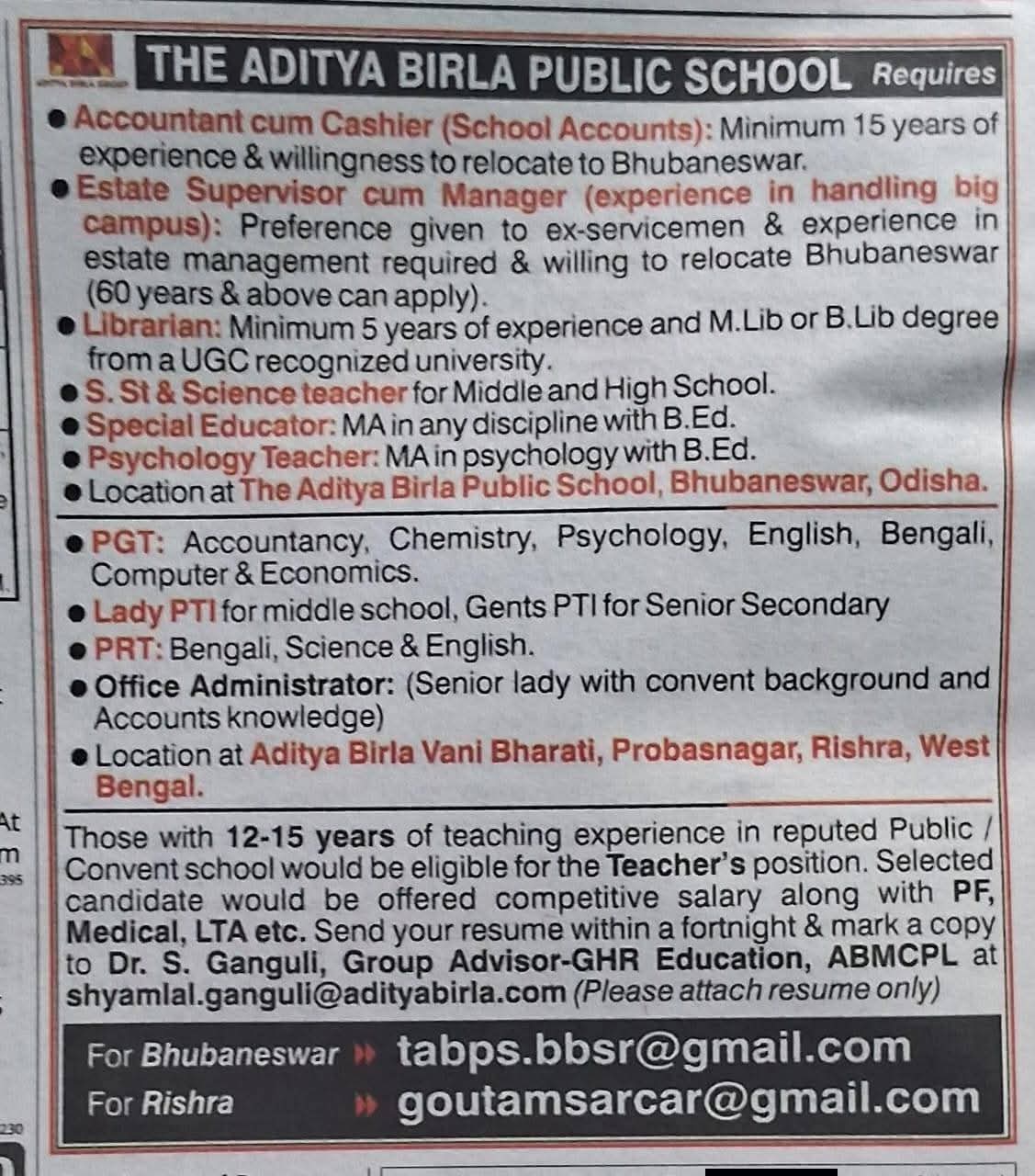 School Teaching position