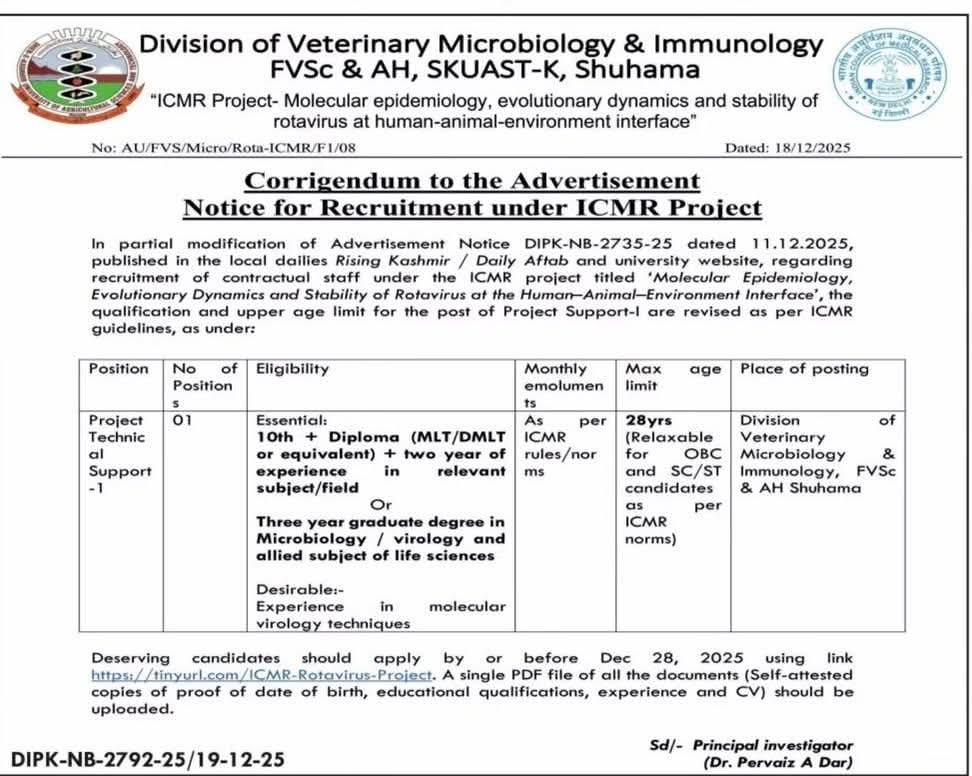Recruitment for microbiology
