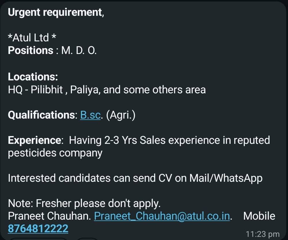 Agriculture recruitment