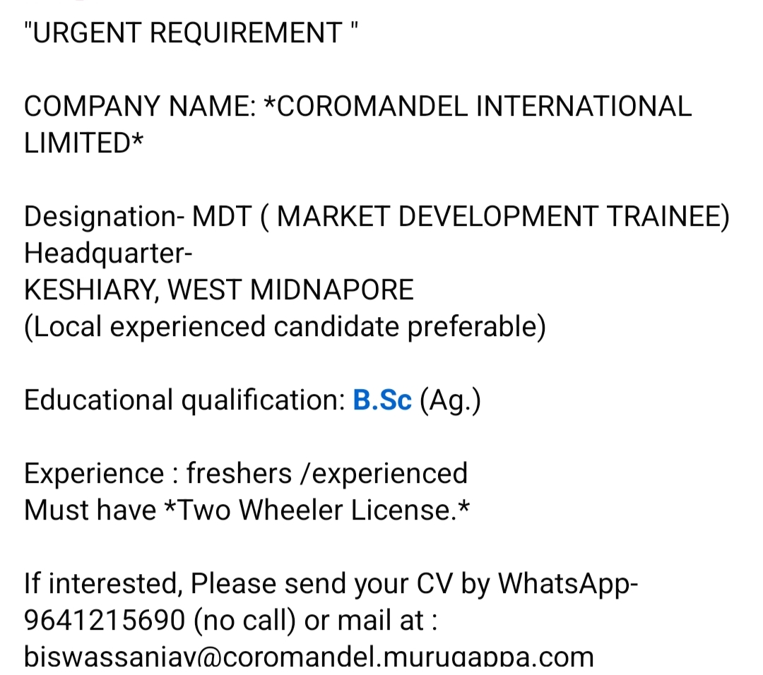 Agriculture recruitment