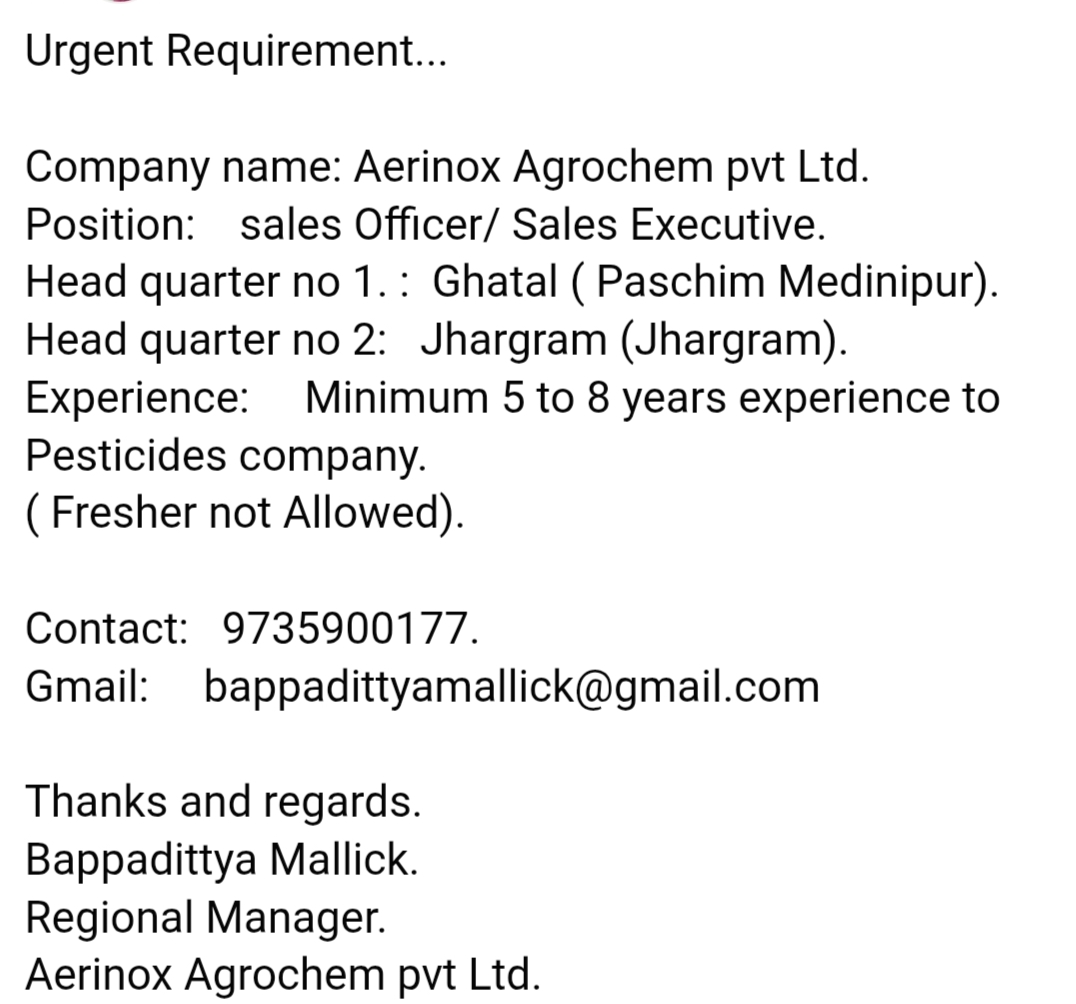 Agriculture job