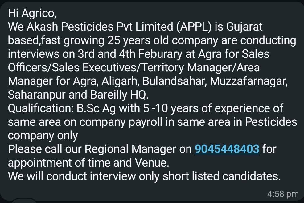 Agriculture recruitment
