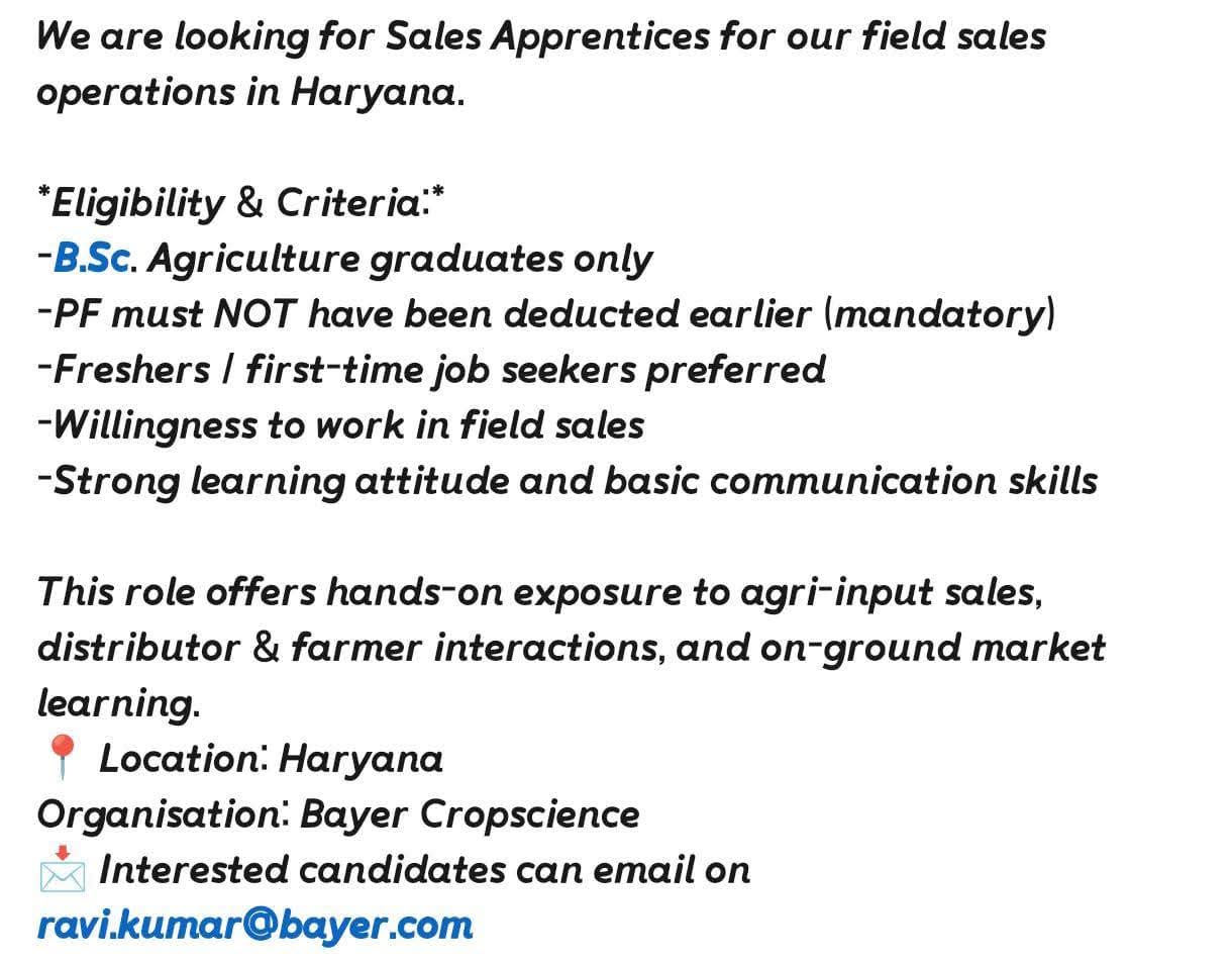 Agriculture recruitment