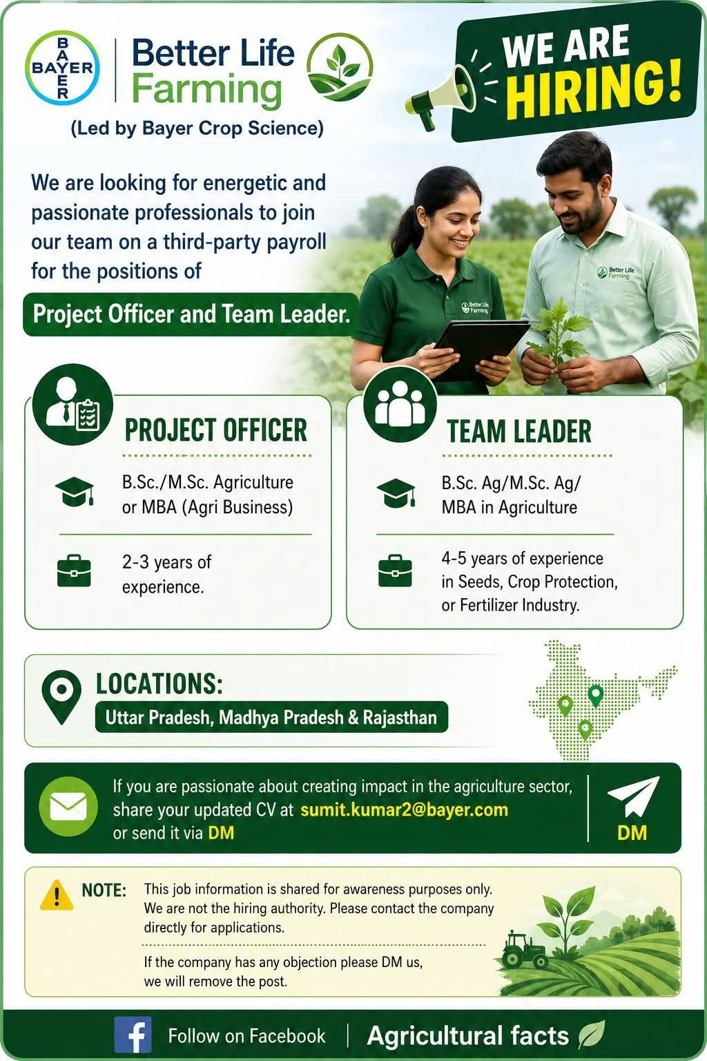 Recruitment for agriculture