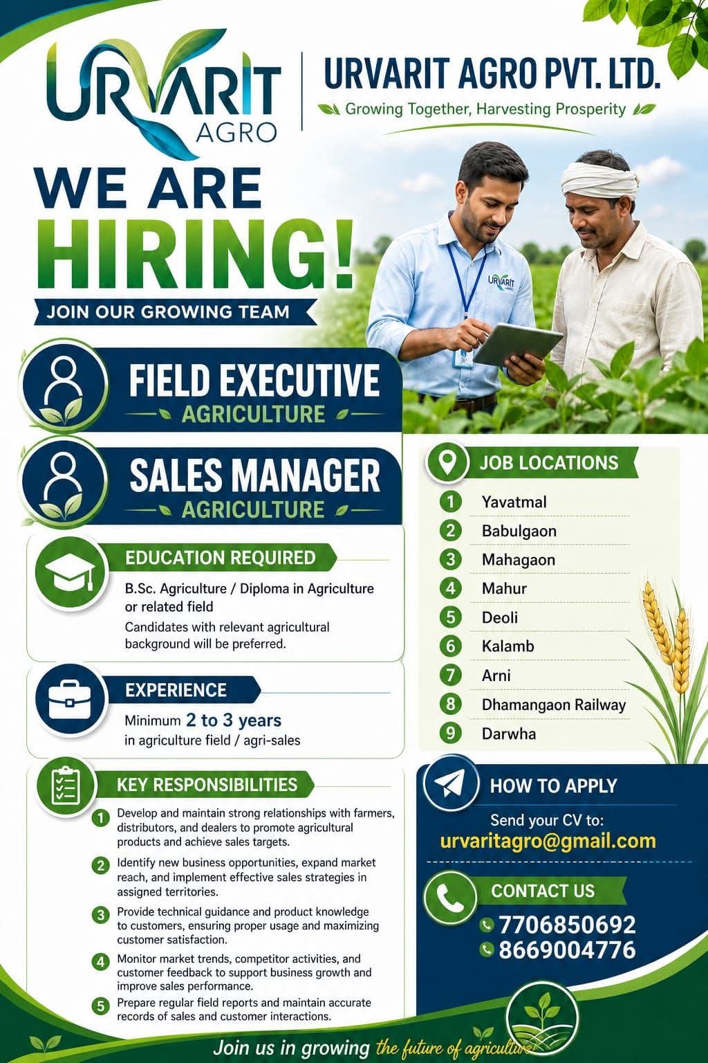 Job for agriculture