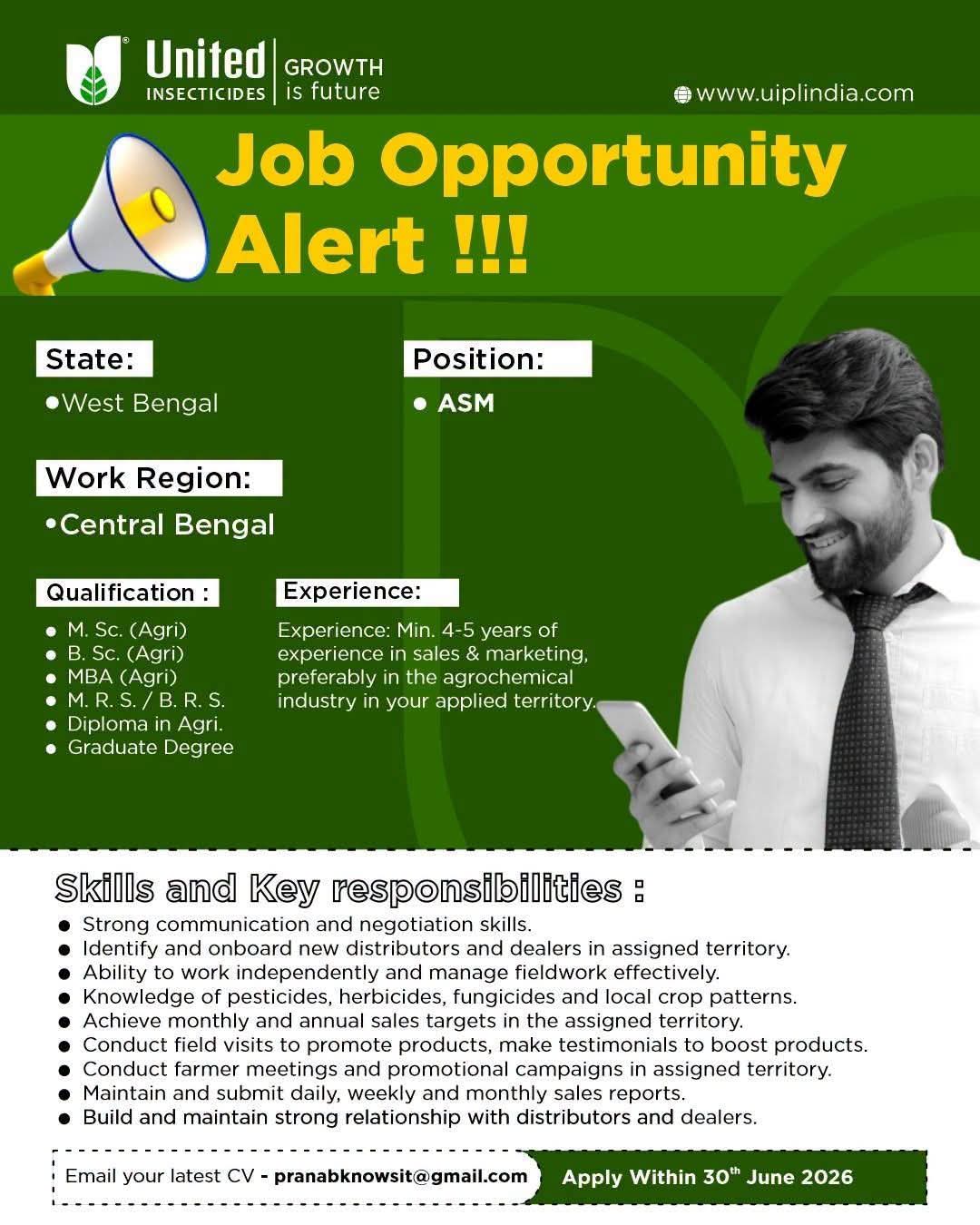 Agriculture /any graduate recruitment
