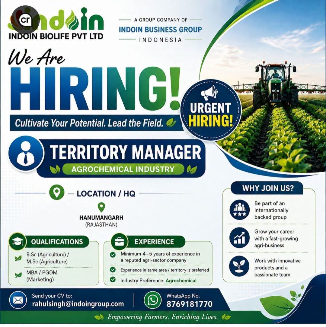 Job for agri or gradute student
