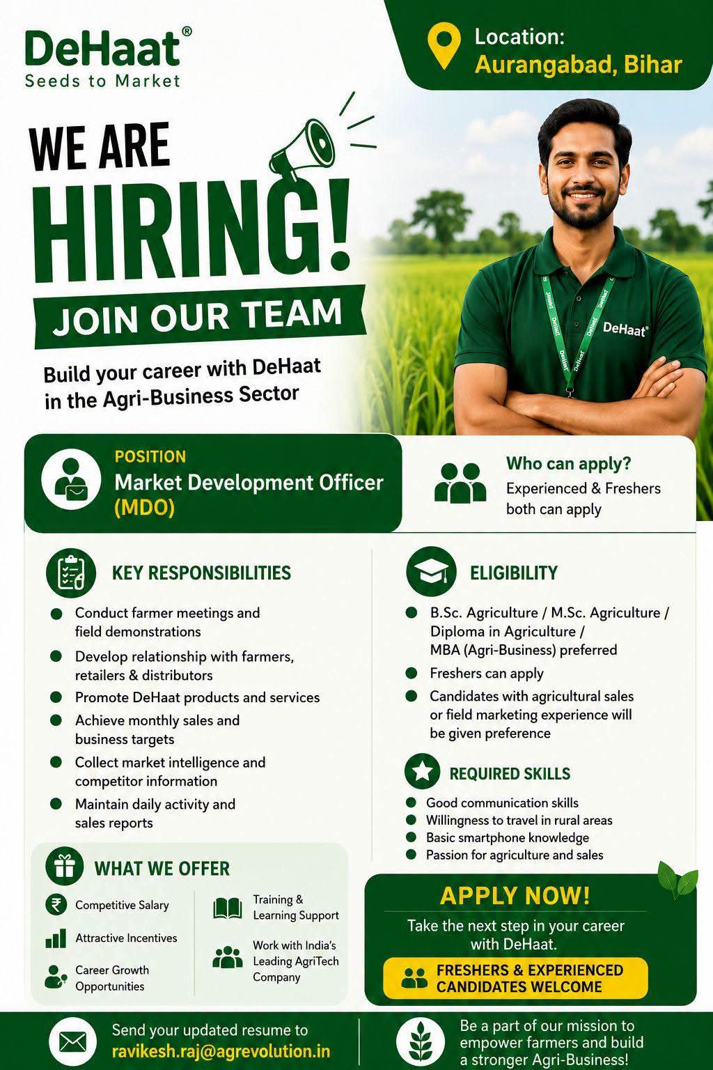 Recruitment for agriculture