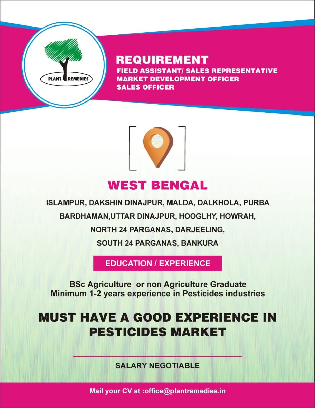 Recruitment for agriculture student