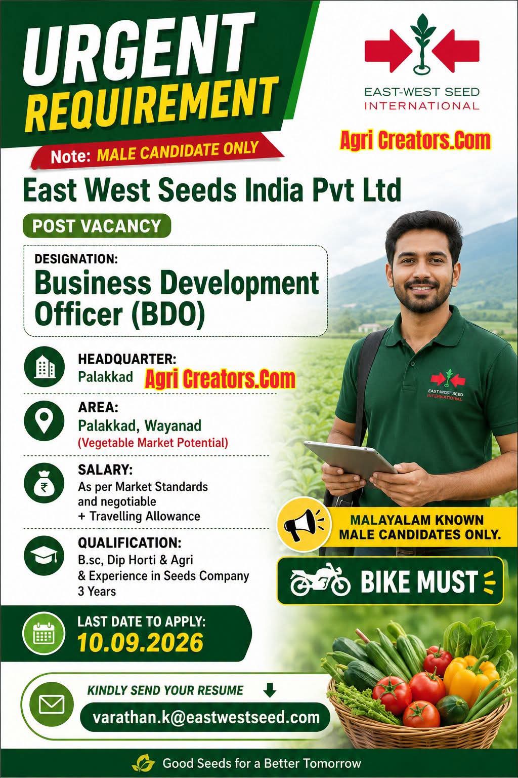 Recruitment for agriculture student