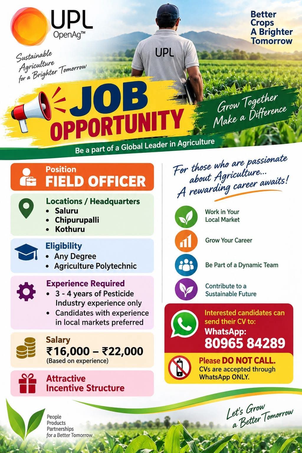 Job for Agriculture student
