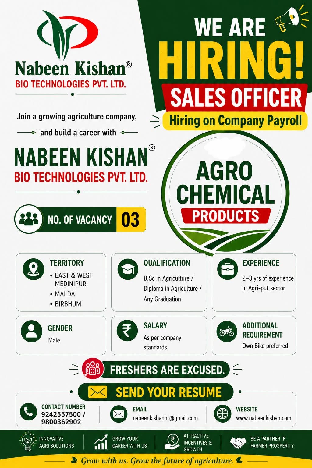 Job for Agriculture and Botany student