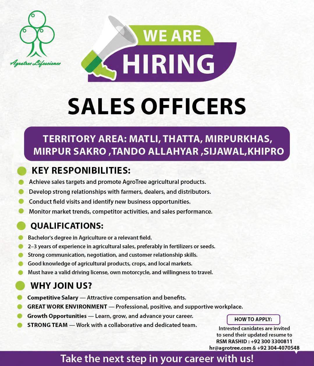 SALES OFFICERS recruitment