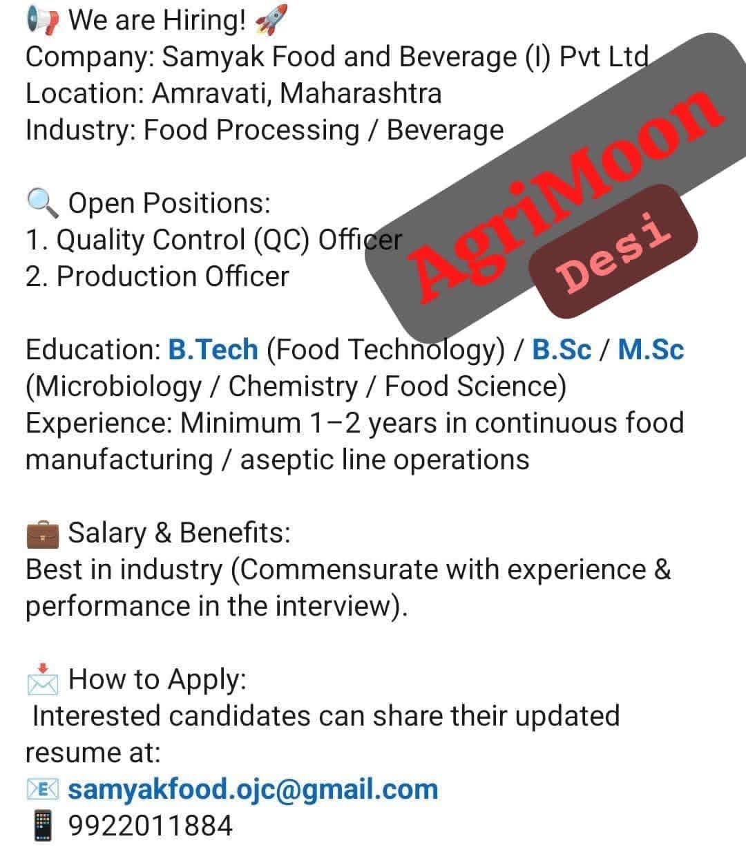 Recruitment at food processing unit